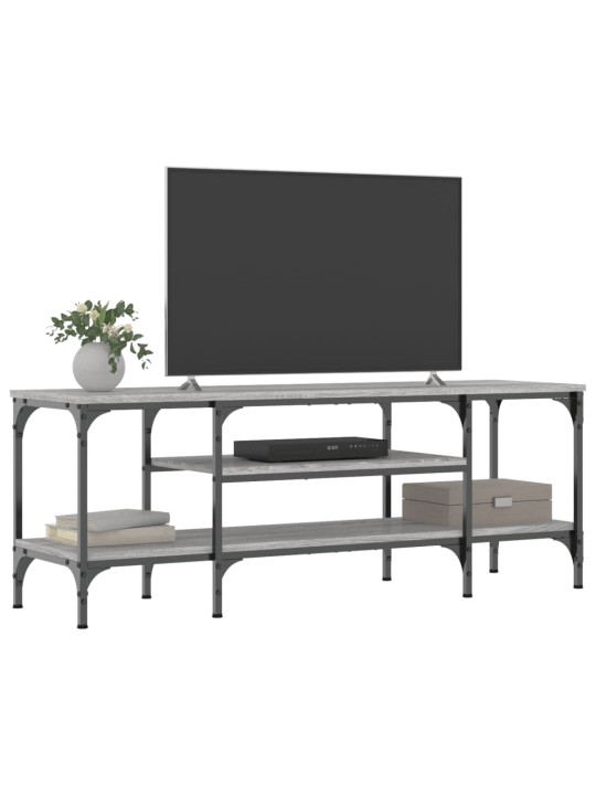 Tv skapītis, 121x35x45 cm, inženierijas koks, dzelzs, pelēks