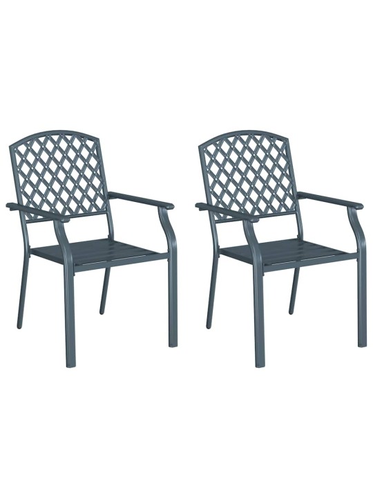 Krēsls 2 pcs antracīts 56 x 65 x 89cm tērauds