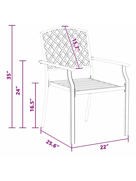 Krēsls 4 pcs antracīts 56 x 65 x 89cm tērauds
