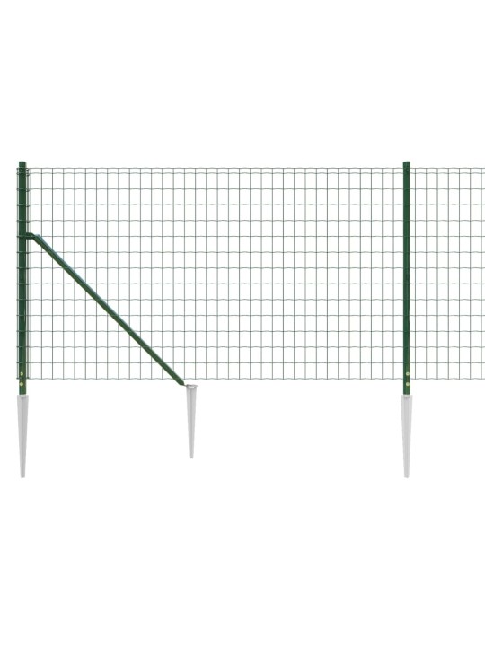 Stiepļu žogs ar zemes mietiņiem, zaļš, 0,8x10 m