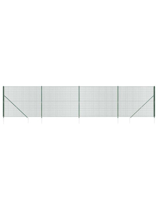 Stiepļu žogs ar zemes mietiņiem, zaļš, 1,6x10 m
