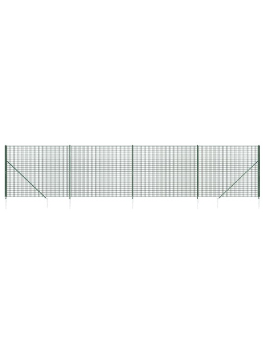 Stiepļu žogs ar zemes mietiņiem, zaļš, 1,8x10 m
