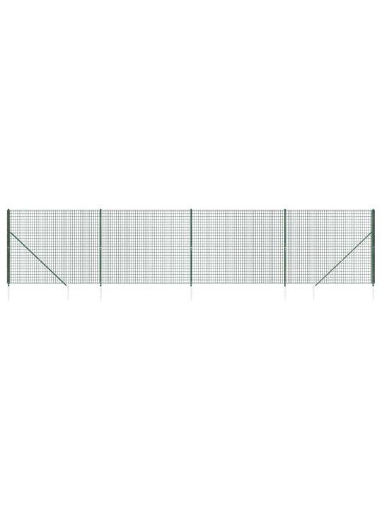 Stiepļu žogs ar zemes mietiņiem, zaļš, 2,2x10 m