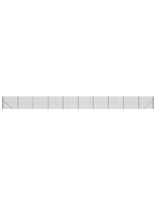 Stiepļu žogs ar zemes mietiņiem, zaļš, 1,8x25 m