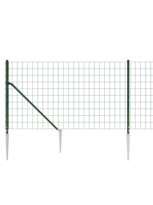 Stiepļu žogs ar zemes mietiņiem, zaļš, 0,8x10 m