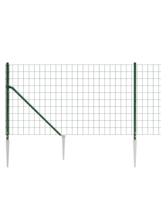 Stiepļu žogs ar zemes mietiņiem, zaļš, 1,1x10 m