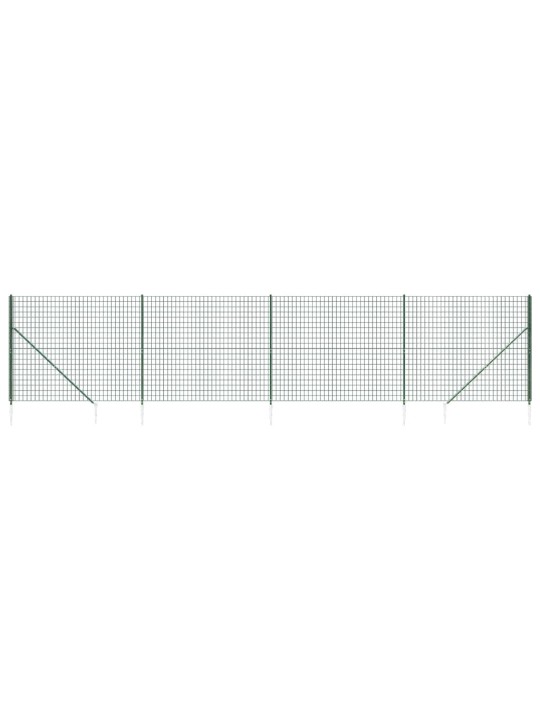 Stiepļu žogs ar zemes mietiņiem, zaļš, 1,8x10 m