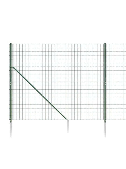 Stiepļu žogs ar zemes mietiņiem, zaļš, 2,2x10 m