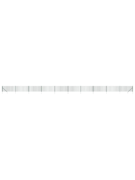 Stiepļu žogs ar zemes mietiņiem, zaļš, 1x25 m