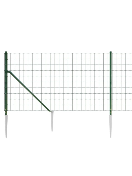 Stiepļu žogs ar zemes mietiņiem, zaļš, 1x25 m