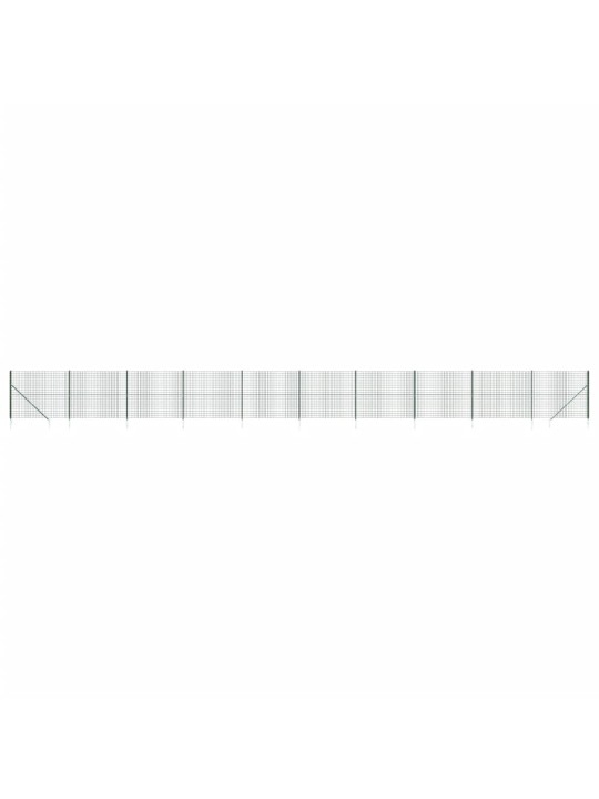 Stiepļu žogs ar zemes mietiņiem, zaļš, 1,4x25 m