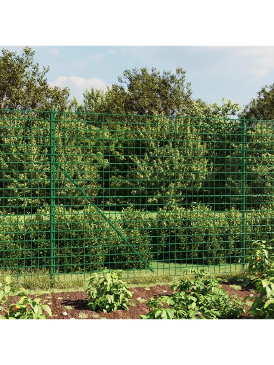 Stiepļu žogs ar zemes mietiņiem, zaļš, 1,4x25 m