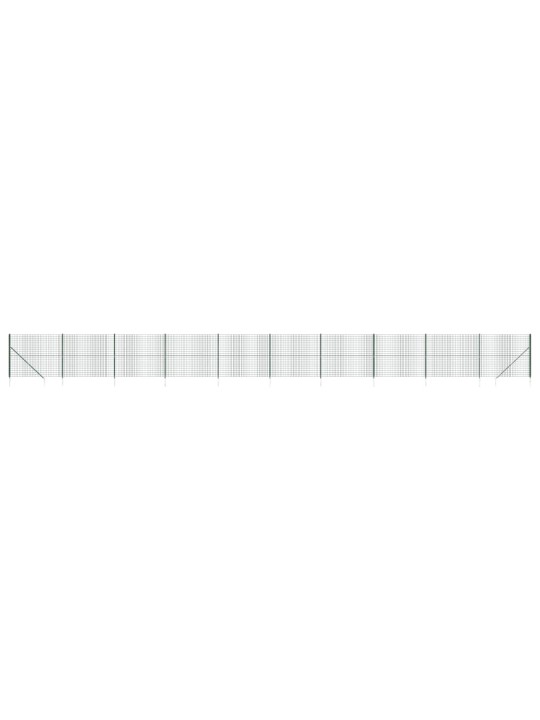 Stiepļu žogs ar zemes mietiņiem, zaļš, 1,6x25 m