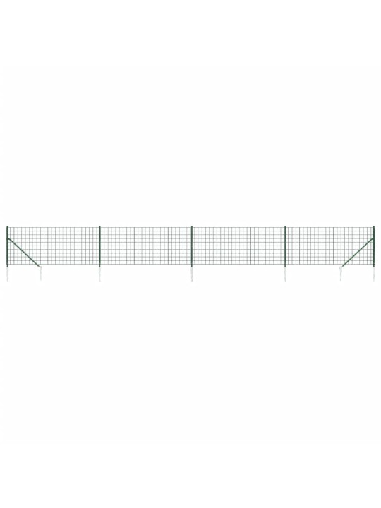 Stiepļu žogs ar zemes mietiņiem, zaļš, 1,1x10 m