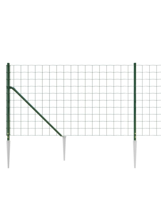 Stiepļu žogs ar zemes mietiņiem, zaļš, 1,1x10 m