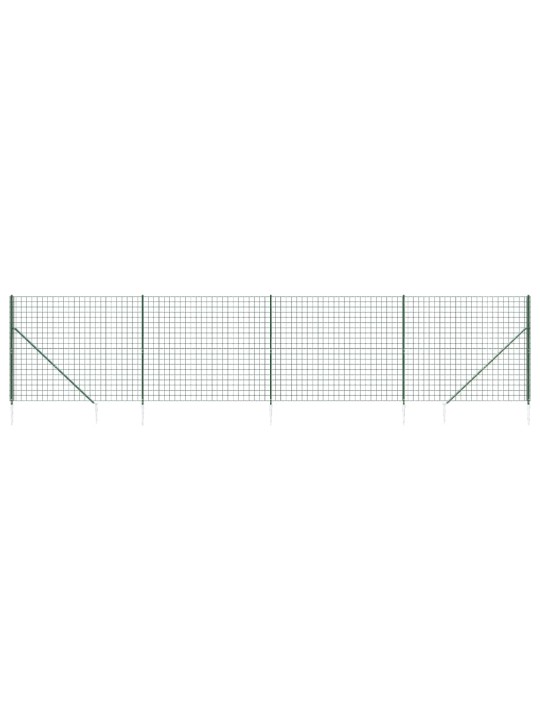 Stiepļu žogs ar zemes mietiņiem, zaļš, 1,8x10 m
