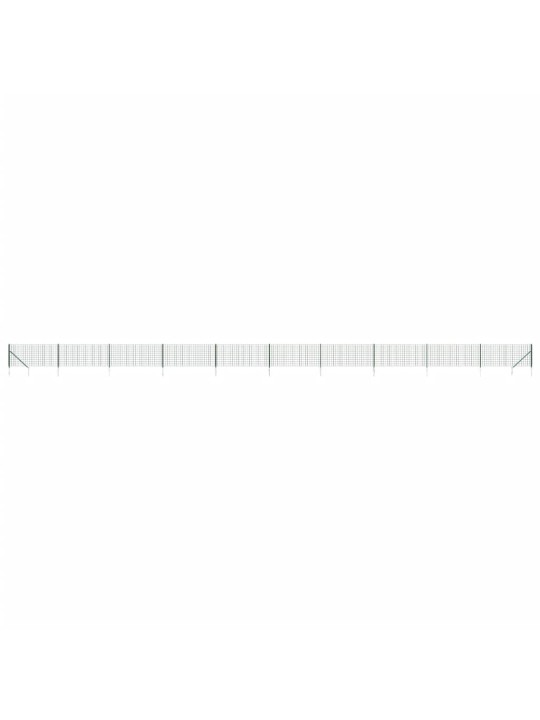 Stiepļu žogs ar zemes mietiņiem, zaļš, 0,8x25 m
