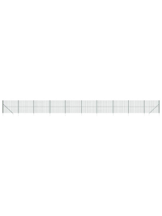 Stiepļu žogs ar zemes mietiņiem, zaļš, 1,6x25 m