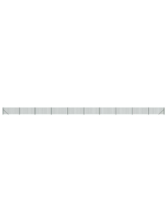 Stiepļu žogs ar atloku, zaļš, 1,1x25 m