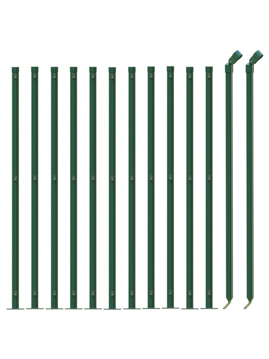 Stiepļu žogs ar atloku, zaļš, 1,1x25 m