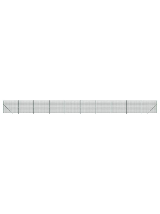Stiepļu žogs ar atloku, 1,6x25 m, zaļš