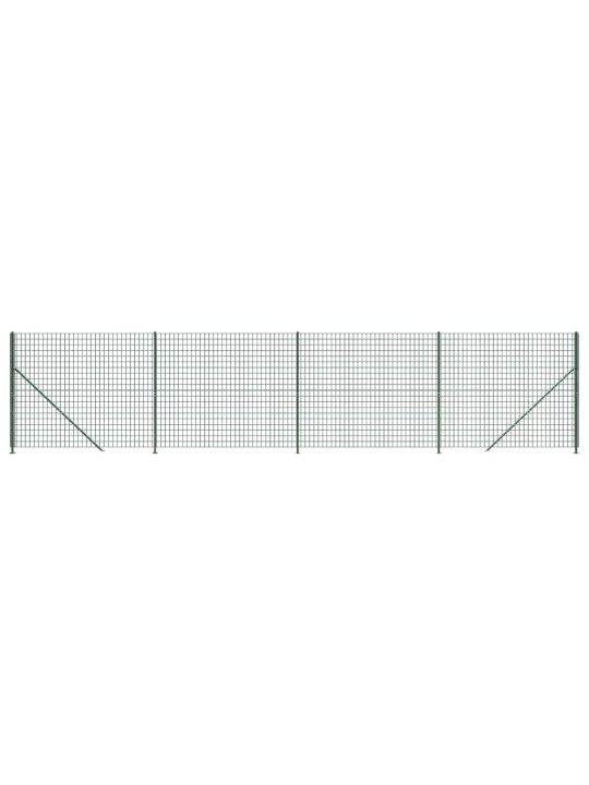 Stiepļu žogs ar atloku, 1,6x10 m, zaļš