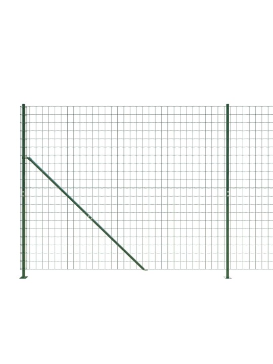 Stiepļu žogs ar atloku, 1,6x10 m, zaļš