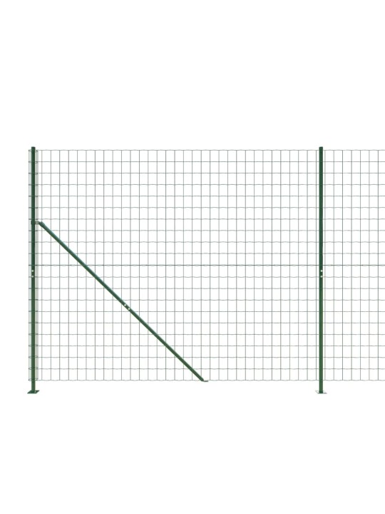 Stiepļu žogs ar atloku, 2x10 m, zaļš