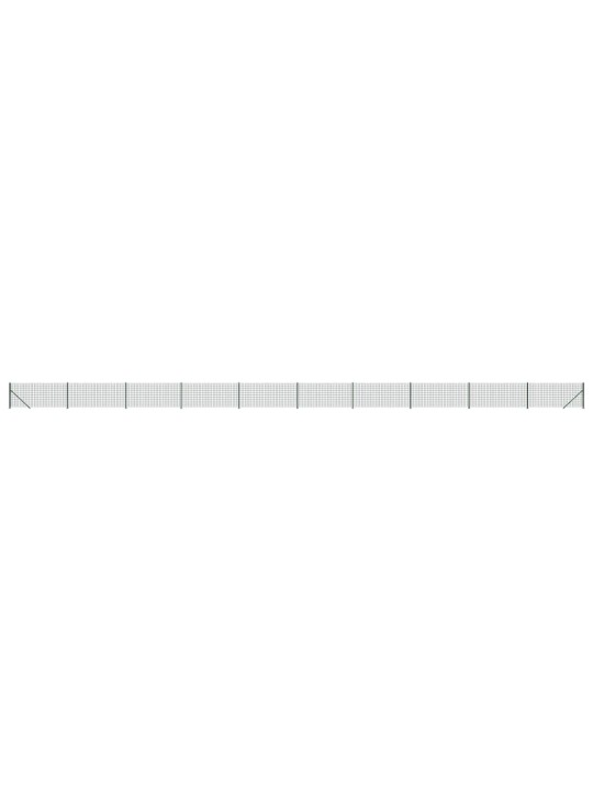 Stiepļu žogs ar atloku, 1,1x25 m, zaļš