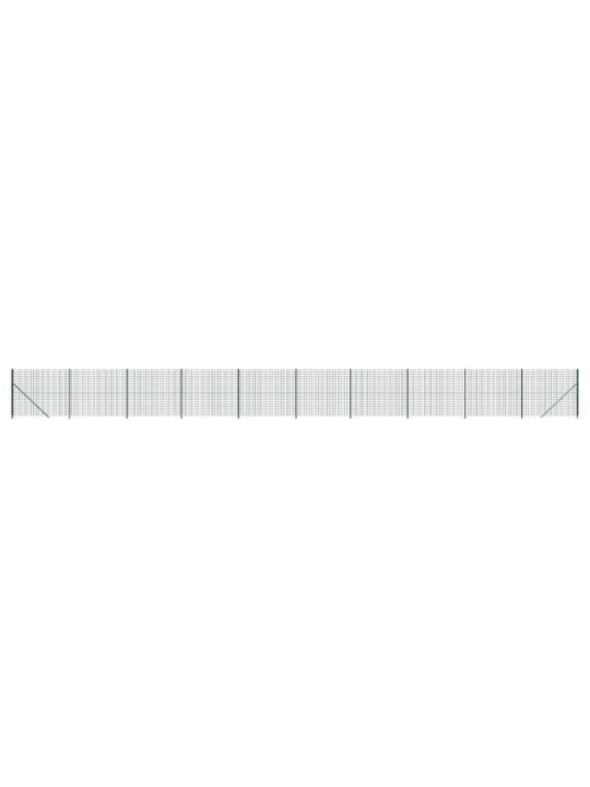Stiepļu žogs ar atloku, 1,4x25 m, zaļš