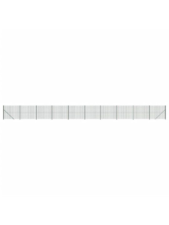 Stiepļu žogs ar atloku, 1,6x25 m, zaļš