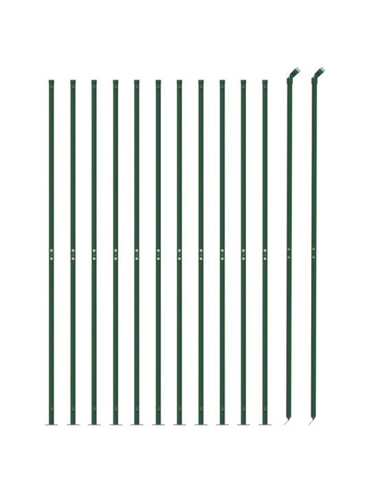 Stiepļu žogs ar atloku, 1,6x25 m, zaļš