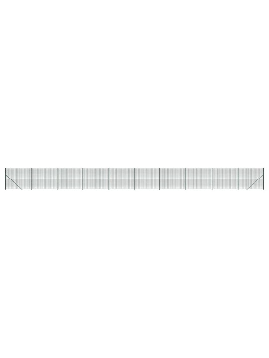 Stiepļu žogs ar atloku, zaļš, 2,2x25 m