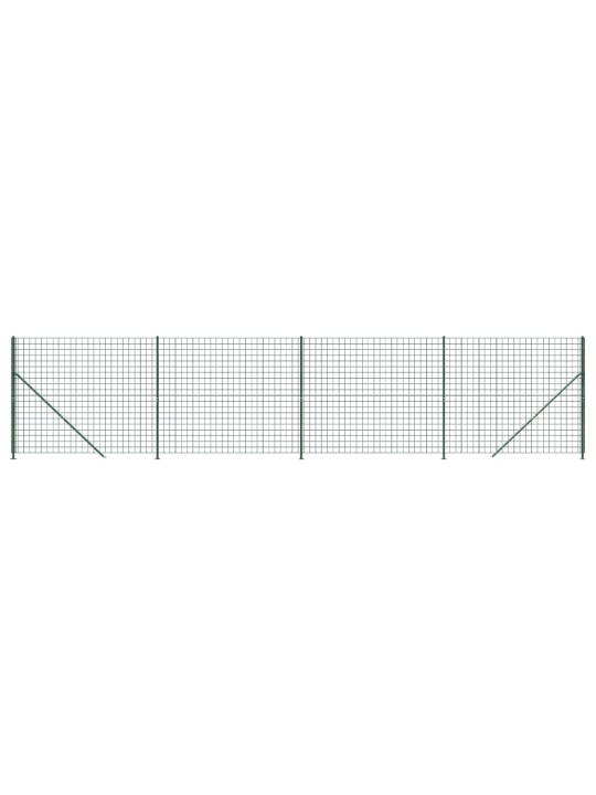 Stiepļu žogs ar atloku, 1,6x10 m, zaļš