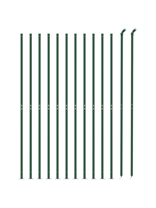 Stiepļu žogs ar atloku, zaļš, 1x25 m