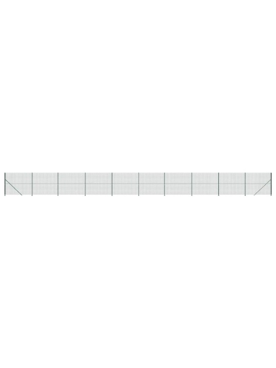 Stiepļu žogs ar atloku, 1,4x25 m, zaļš