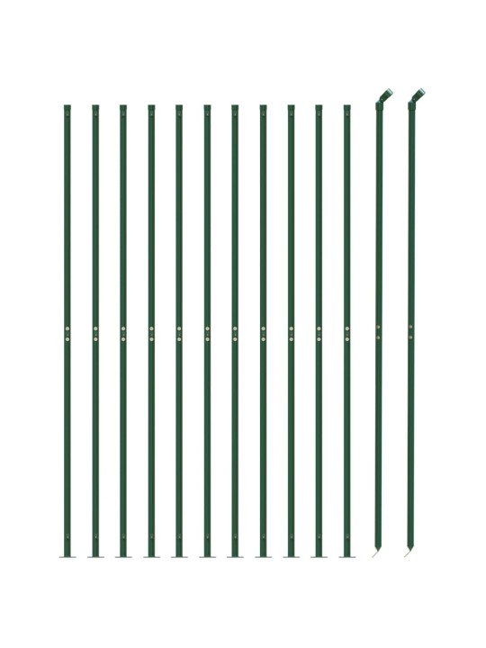 Stiepļu žogs ar atloku, 1,4x25 m, zaļš