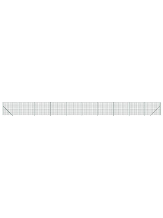 Stiepļu žogs ar atloku, 1,6x25 m, zaļš