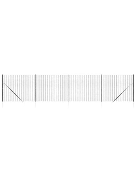 Stiepļu žogs ar zemes mietiņiem, antracītpelēks, 2,2x10 m