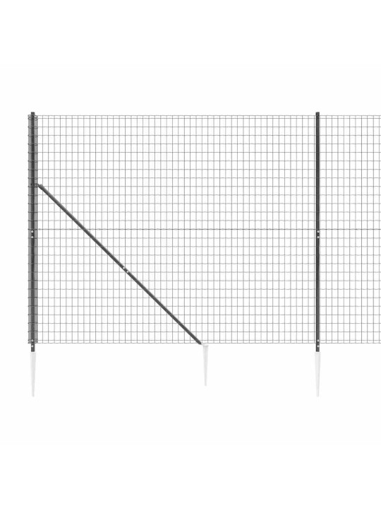 Stiepļu žogs ar zemes mietiņiem, antracītpelēks, 2,2x10 m