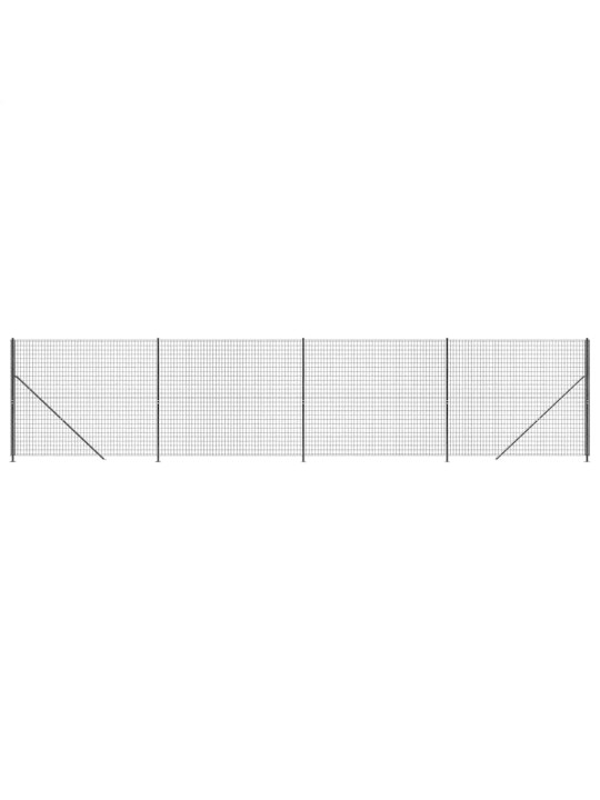 Stiepļu žogs ar atloku, 1,4x10 m, antracītpelēks