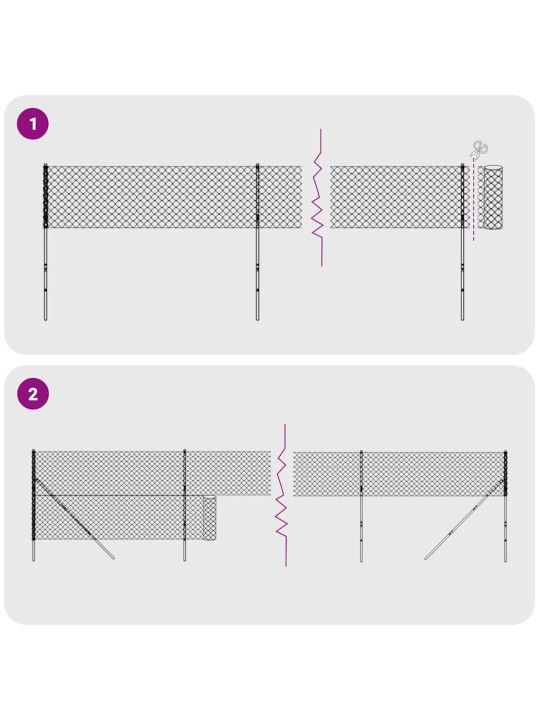 Stiepļu žogs ar atloku, 1,4x10 m, antracītpelēks