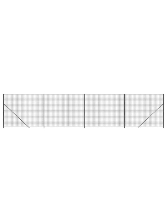 Stiepļu žogs ar atloku, 2,2x10 m, antracītpelēks