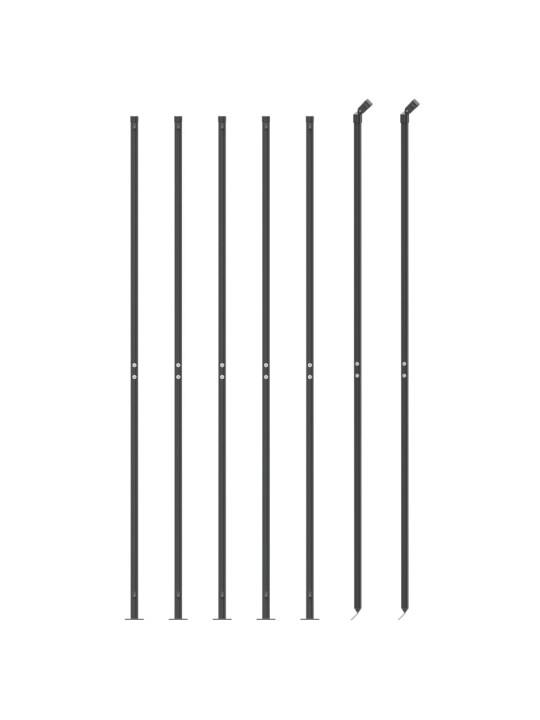 Stiepļu žogs ar atloku, 2,2x10 m, antracītpelēks