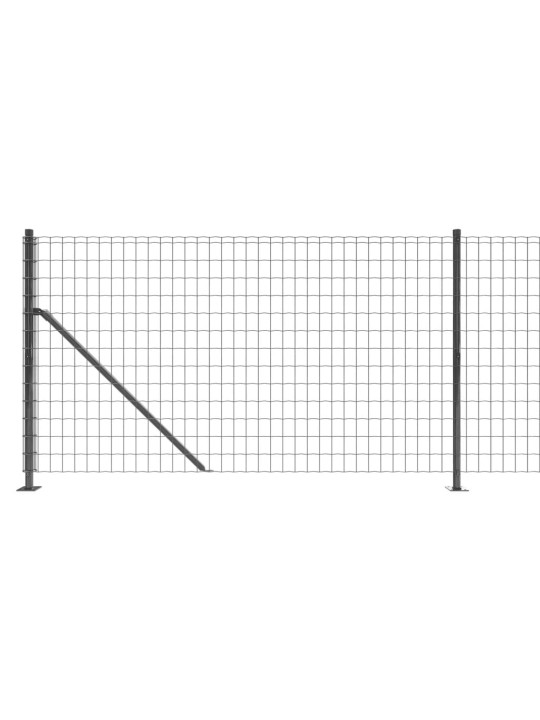 Stiepļu žogs ar atloku, 0,8x25 m, antracītpelēks