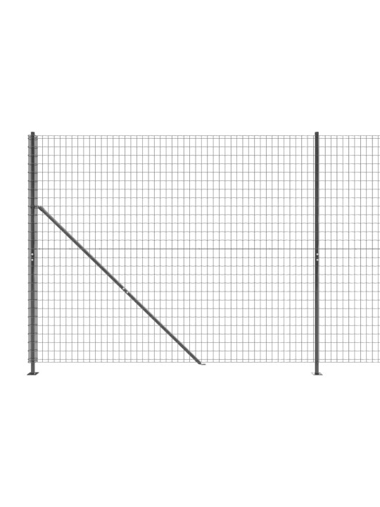 Stiepļu žogs ar atloku, 1,6x25 m, antracītpelēks