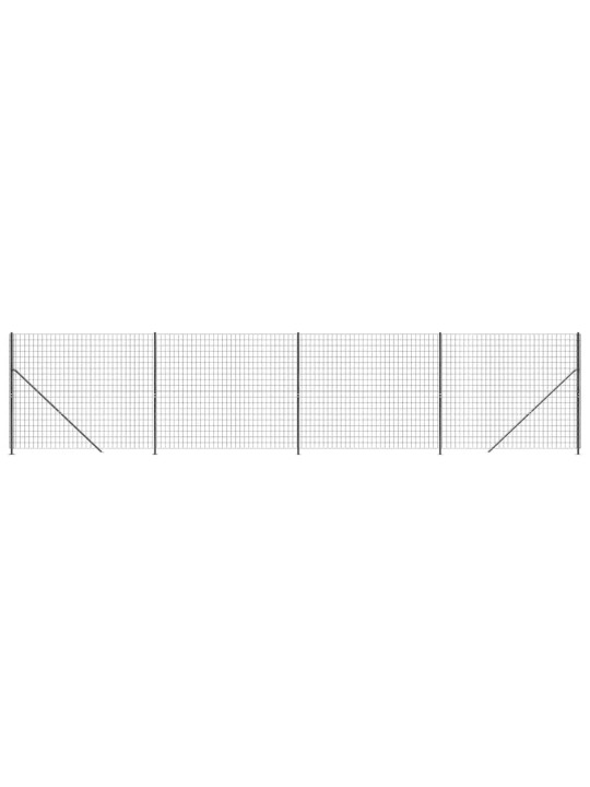 Stiepļu žogs ar atloku, 1,4x10 m, antracītpelēks