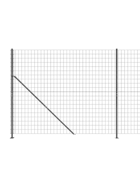 Stiepļu žogs ar atloku, 1,4x10 m, antracītpelēks