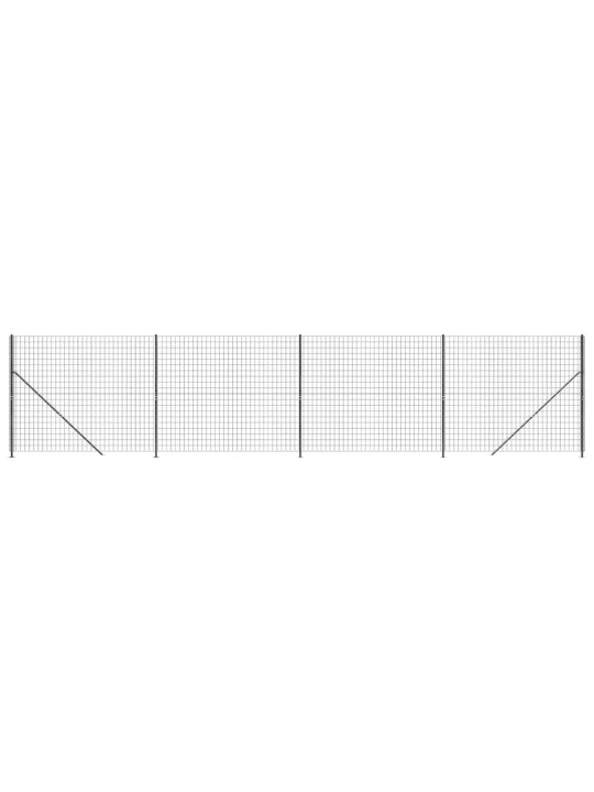Stiepļu žogs ar atloku, 1,6x10 m, antracītpelēks