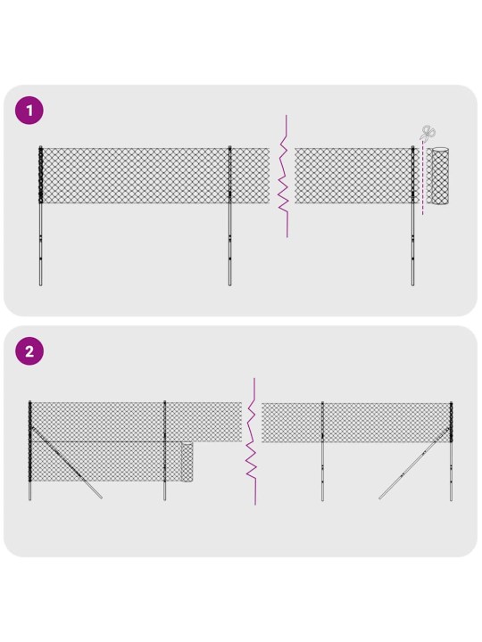 Stiepļu žogs ar atloku, 1,6x10 m, antracītpelēks